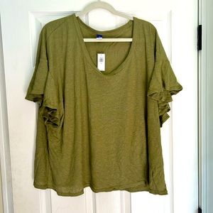Old Navy Ruffle Sleeve Tee sz XXL NWT